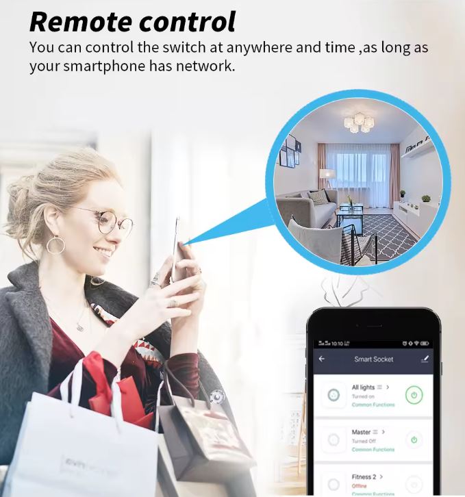 Smart Stikdåse som virker med, Alexa og Google Home